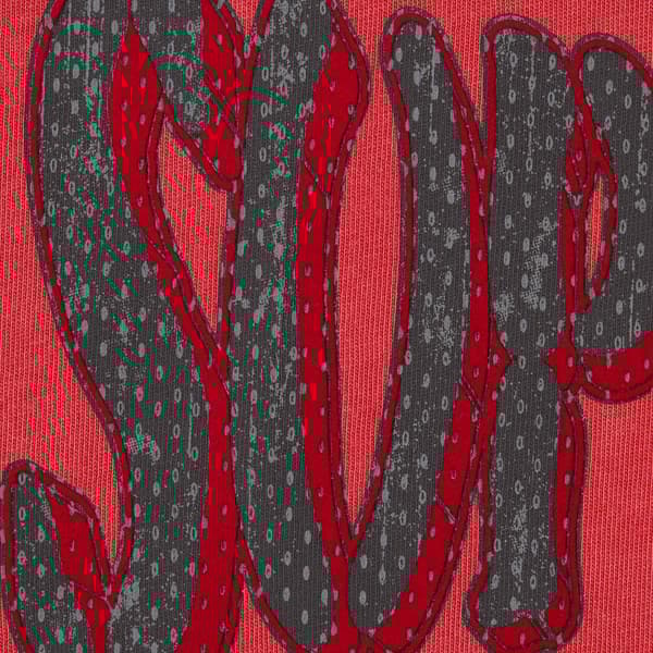 Supreme Flocked Washed S/S Top - Red (front)