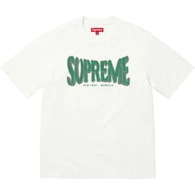 Supreme Flocked Washed S/S Top White