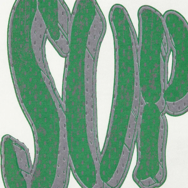 Supreme Flocked Washed S/S Top - White (front)