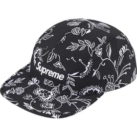 Supreme Floral Jacquard Camp Cap Black
