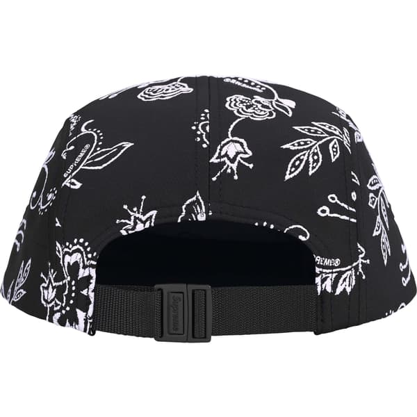 Supreme Floral Jacquard Camp Cap - Black (front)