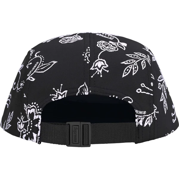Supreme Floral Jacquard Camp Cap - Black (front)