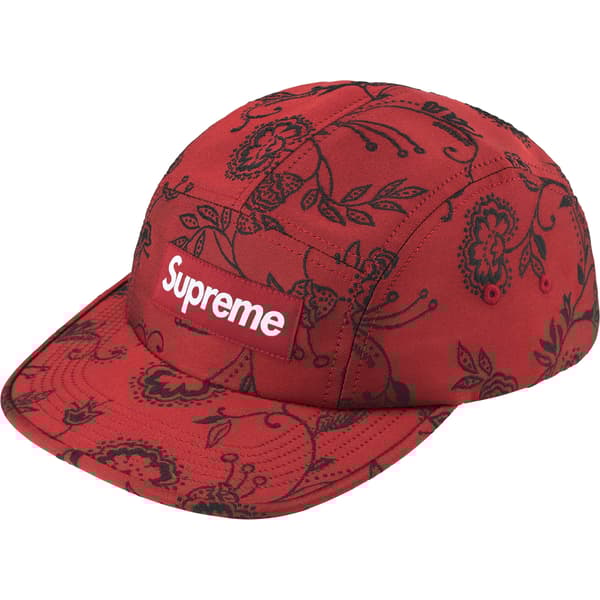 Supreme Floral Jacquard Camp Cap - Red (front)