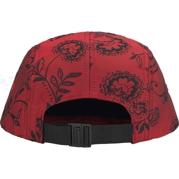 Supreme Floral Jacquard Camp Cap - Red (front)