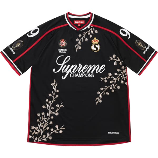 Supreme Floral Soccer Jersey - Black (front)