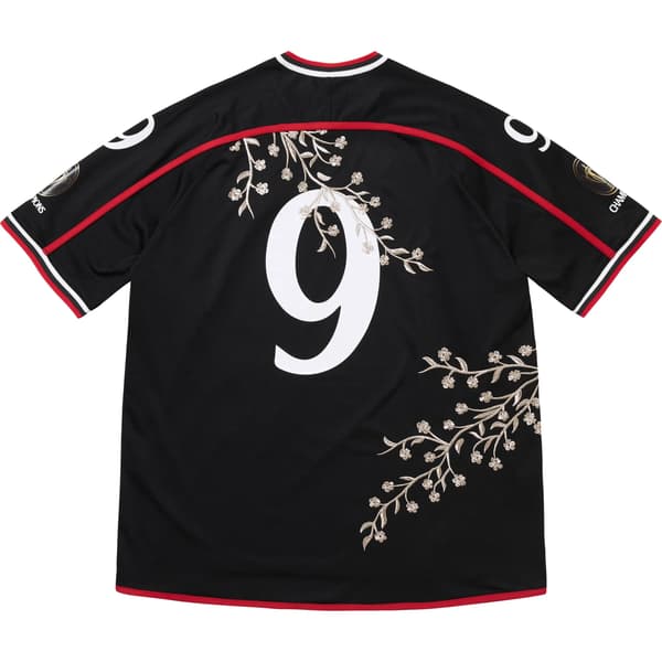Supreme Floral Soccer Jersey - Black (front)