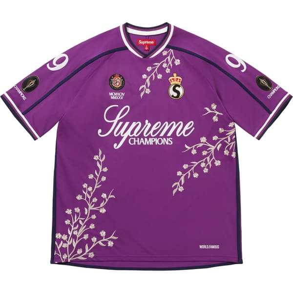 Supreme Floral Soccer Jersey - Purple (front)