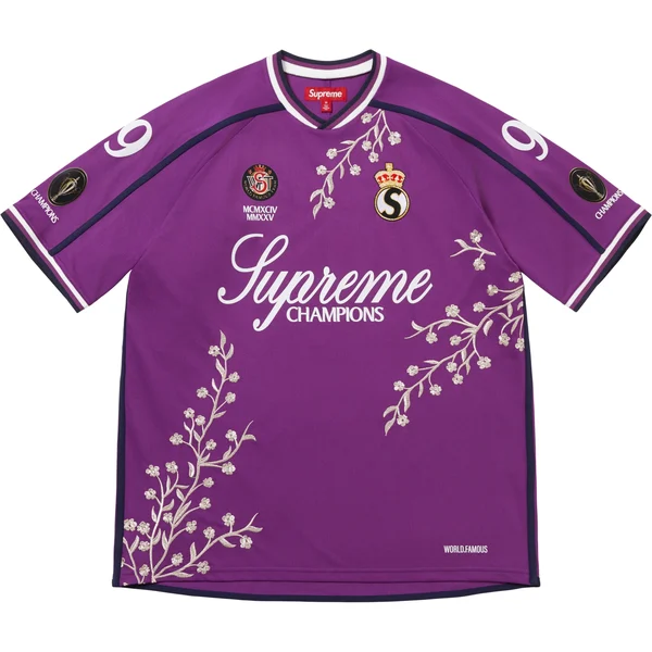 Supreme Floral Soccer Jersey - Purple (front)