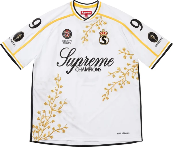 Supreme Floral Soccer Jersey - White (front)