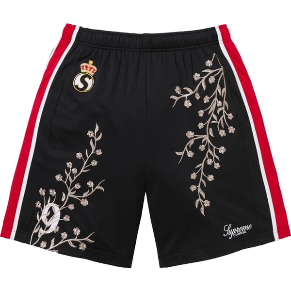 Supreme Floral Soccer Short - Black (front)