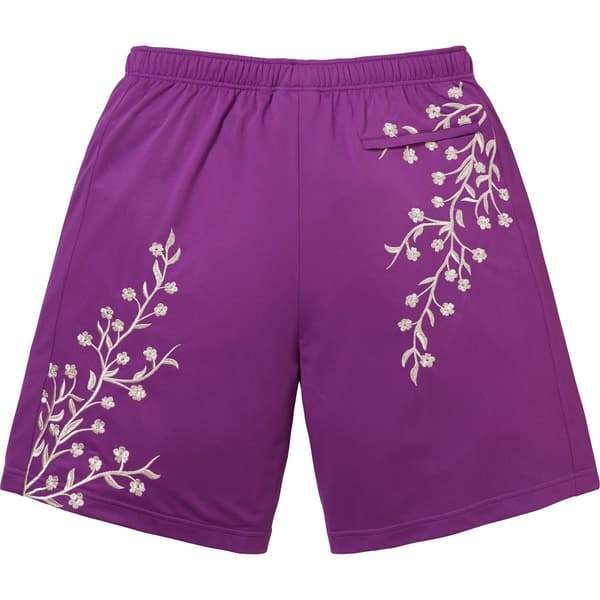Supreme Floral Soccer Short - Purple (front)