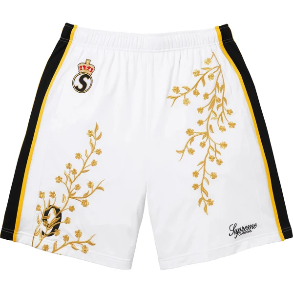 Supreme Floral Soccer Short - White (front)