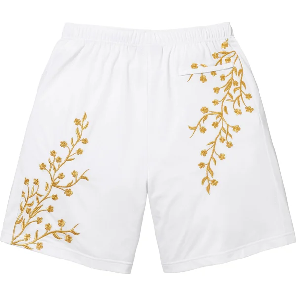 Supreme Floral Soccer Short - White (front)