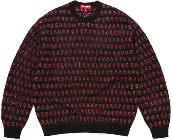 Supreme Flowers Metallic Sweater - Black (front)