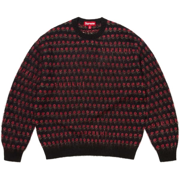 Supreme Flowers Metallic Sweater - Black (front)