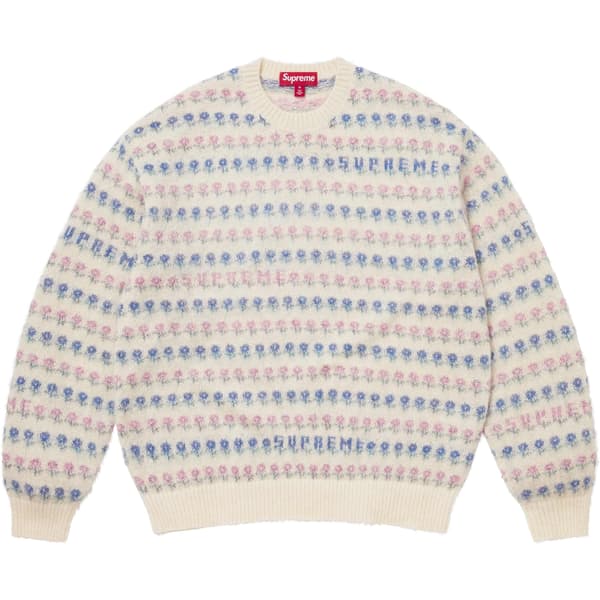 Supreme Flowers Metallic Sweater - Ivory (front)