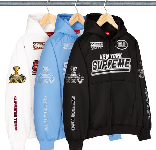 Supreme Football Zip Up Hooded Sweatshirt - Product Image
