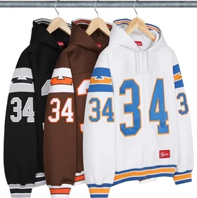 Supreme Football Zip Up Hooded Sweatshirt