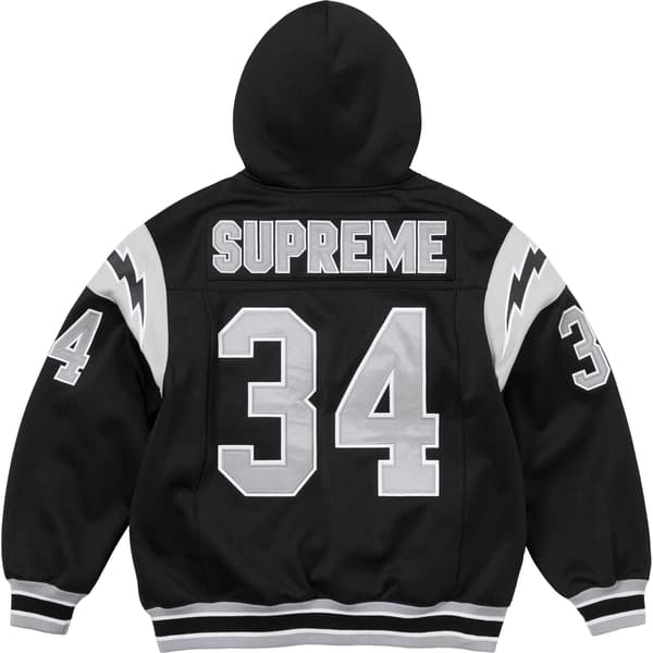 Supreme Football Zip Up Hooded Sweatshirt - Black (front)