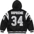 Supreme Football Zip Up Hooded Sweatshirt - Black (front)