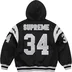 Supreme Football Zip Up Hooded Sweatshirt - Black (front)