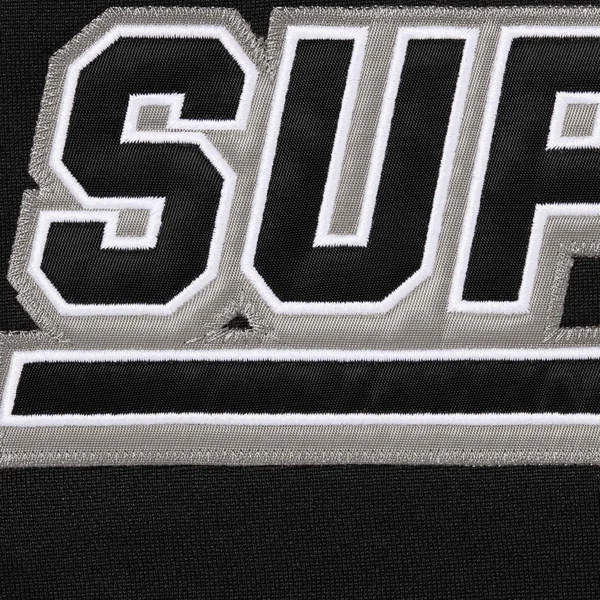 Supreme Football Zip Up Hooded Sweatshirt - Black (front)