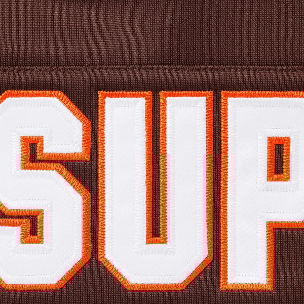 Supreme Football Zip Up Hooded Sweatshirt - Brown (front)