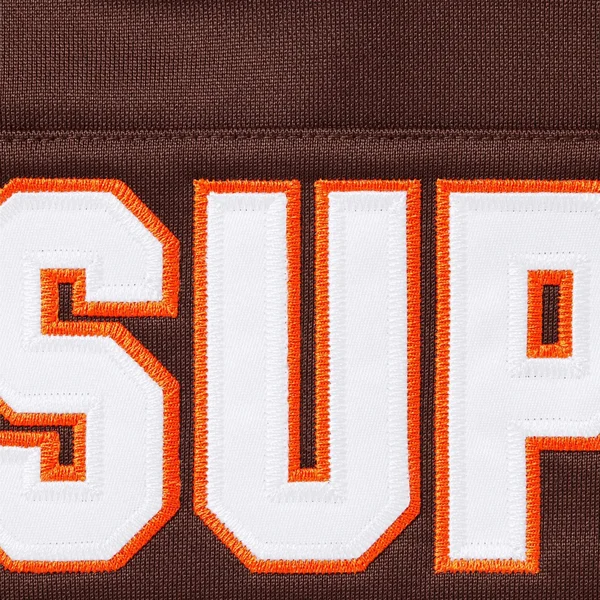 Supreme Football Zip Up Hooded Sweatshirt - Brown (front)