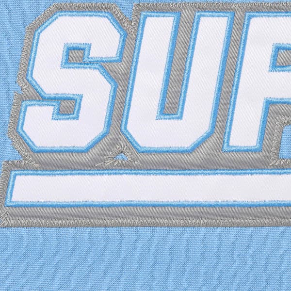 Supreme Football Zip Up Hooded Sweatshirt - Light Blue (front)
