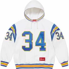 Supreme Football Zip Up Hooded Sweatshirt White