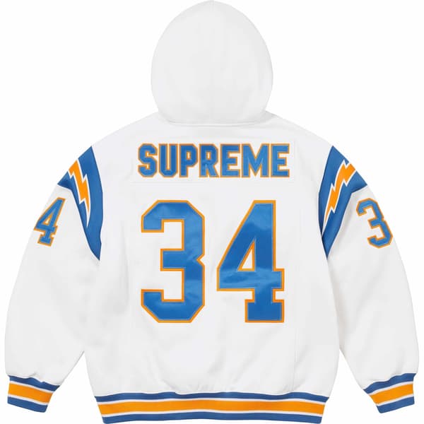 Supreme Football Zip Up Hooded Sweatshirt - White (front)