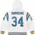 Supreme Football Zip Up Hooded Sweatshirt - White (front)