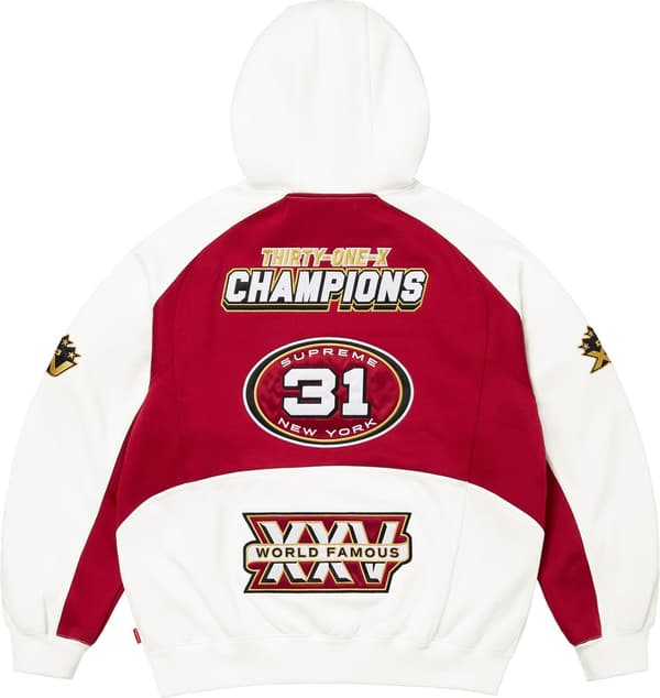 Supreme Football Zip Up Hooded Sweatshirt - White (front)