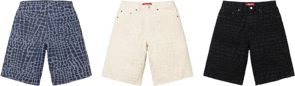 Supreme Frayed Croc Baggy Denim Short - Product Image