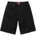 Supreme Frayed Croc Baggy Denim Short - Black (front)