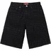 Supreme Frayed Croc Baggy Denim Short - Black (front)
