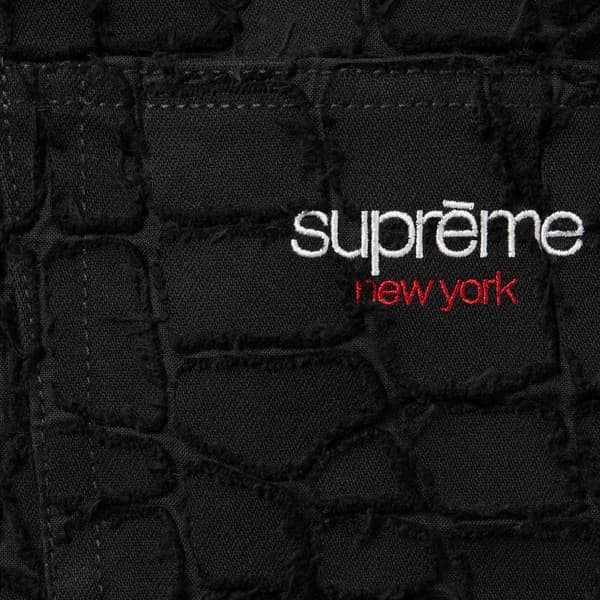 Supreme Frayed Croc Baggy Denim Short - Black (front)