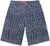 Supreme Frayed Croc Baggy Denim Short - Indigo (front)