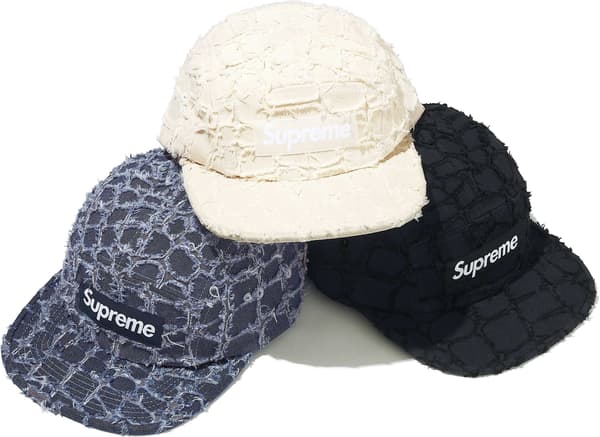 Supreme Frayed Croc Denim Camp Cap - Product Image