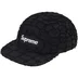 Supreme Frayed Croc Denim Camp Cap - Black (front)