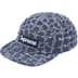 Supreme Frayed Croc Denim Camp Cap - Indigo (front)
