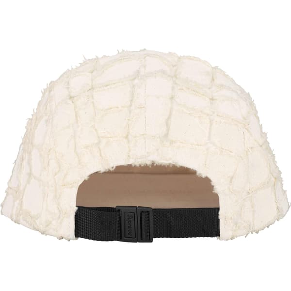 Supreme Frayed Croc Denim Camp Cap - Natural (front)