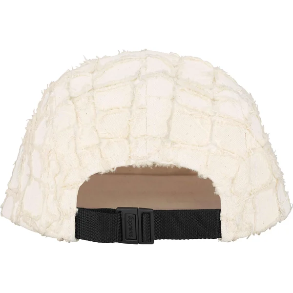 Supreme Frayed Croc Denim Camp Cap - Natural (front)