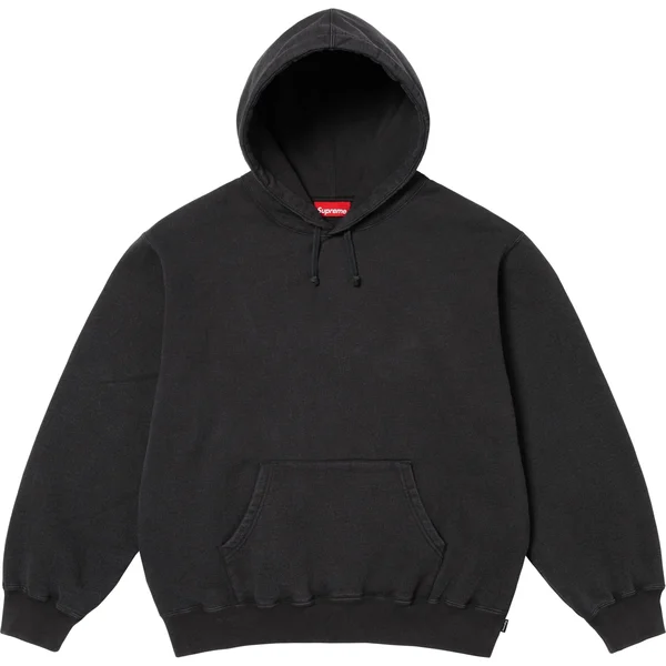 Supreme Frayed Hooded Sweatshirt - Black (front)