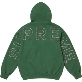 Supreme Frayed Hooded Sweatshirt Pine