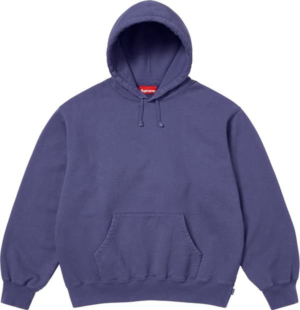 Supreme Frayed Hooded Sweatshirt - Washed Navy (front)