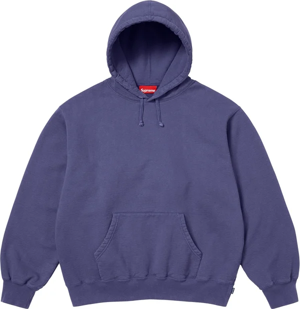Supreme Frayed Hooded Sweatshirt - Washed Navy (front)