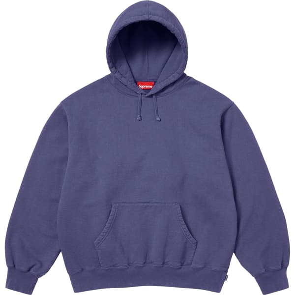 Supreme Frayed Hooded Sweatshirt - Washed Navy (front)