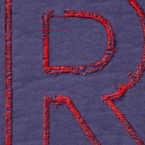 Supreme Frayed Hooded Sweatshirt - Washed Navy (front)