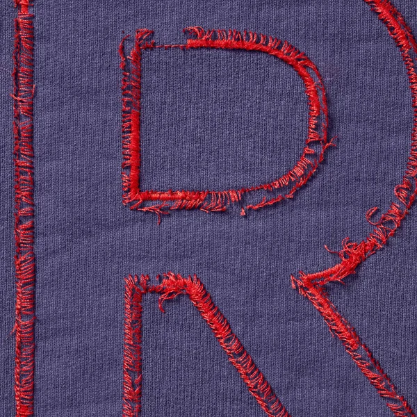 Supreme Frayed Hooded Sweatshirt - Washed Navy (front)